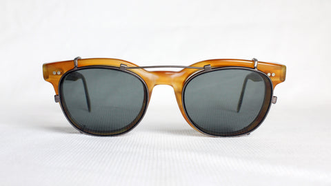 Custom clip-on sunglasses with pewter short bar