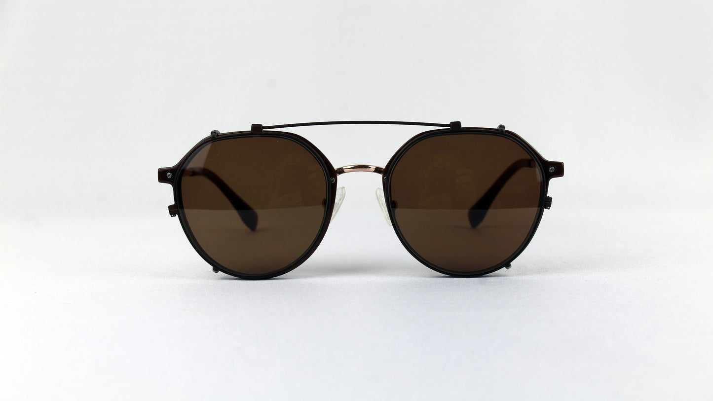 Custom clip-on sunglasses with non-polarized lenses