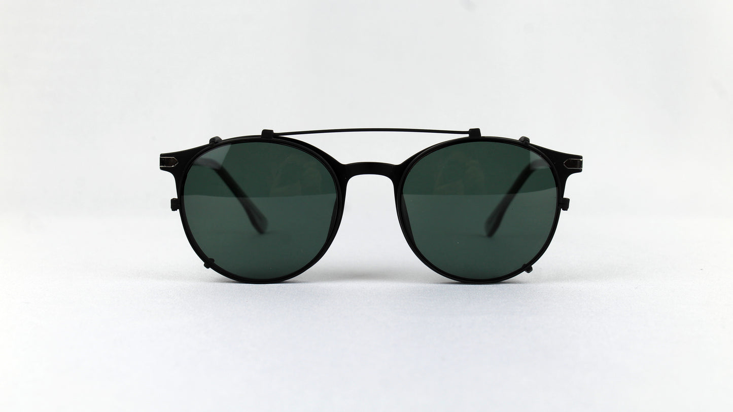 Custom clip-on sunglasses with polarized lenses