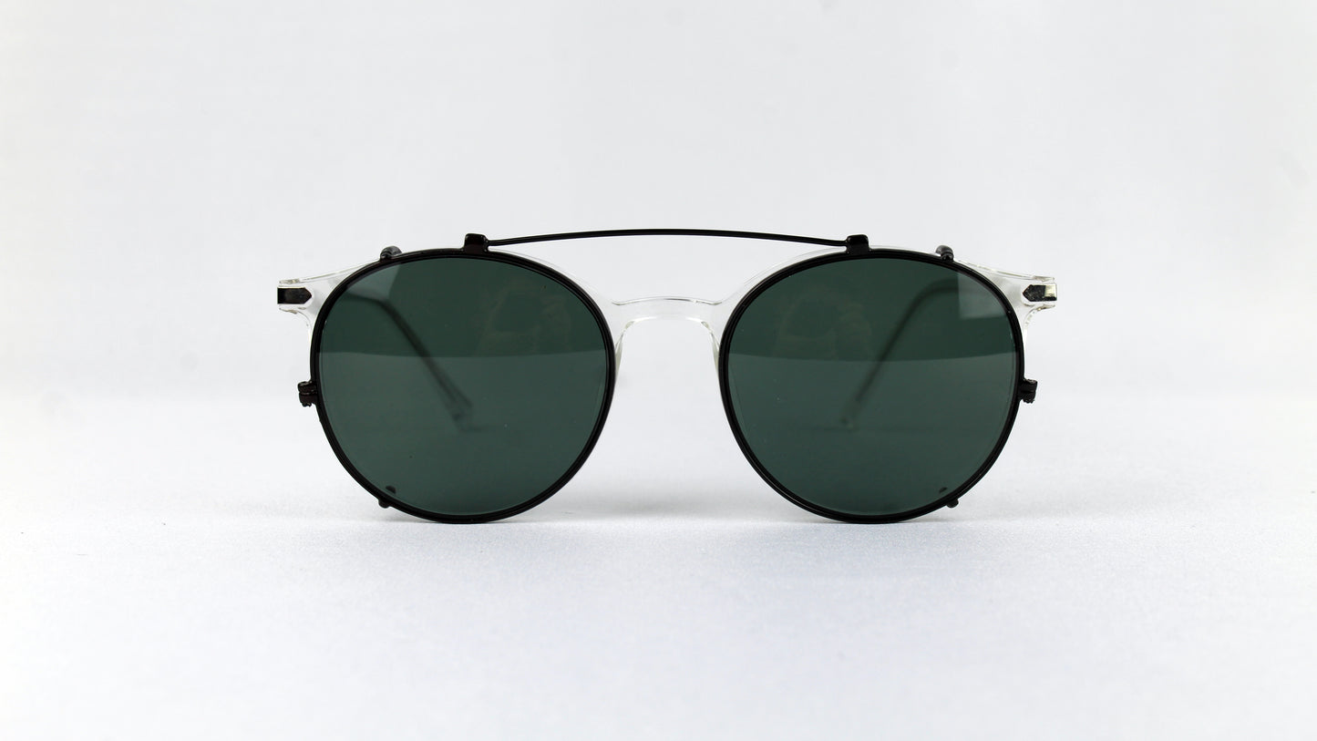 Custom clip-on sunglasses with polarized lenses