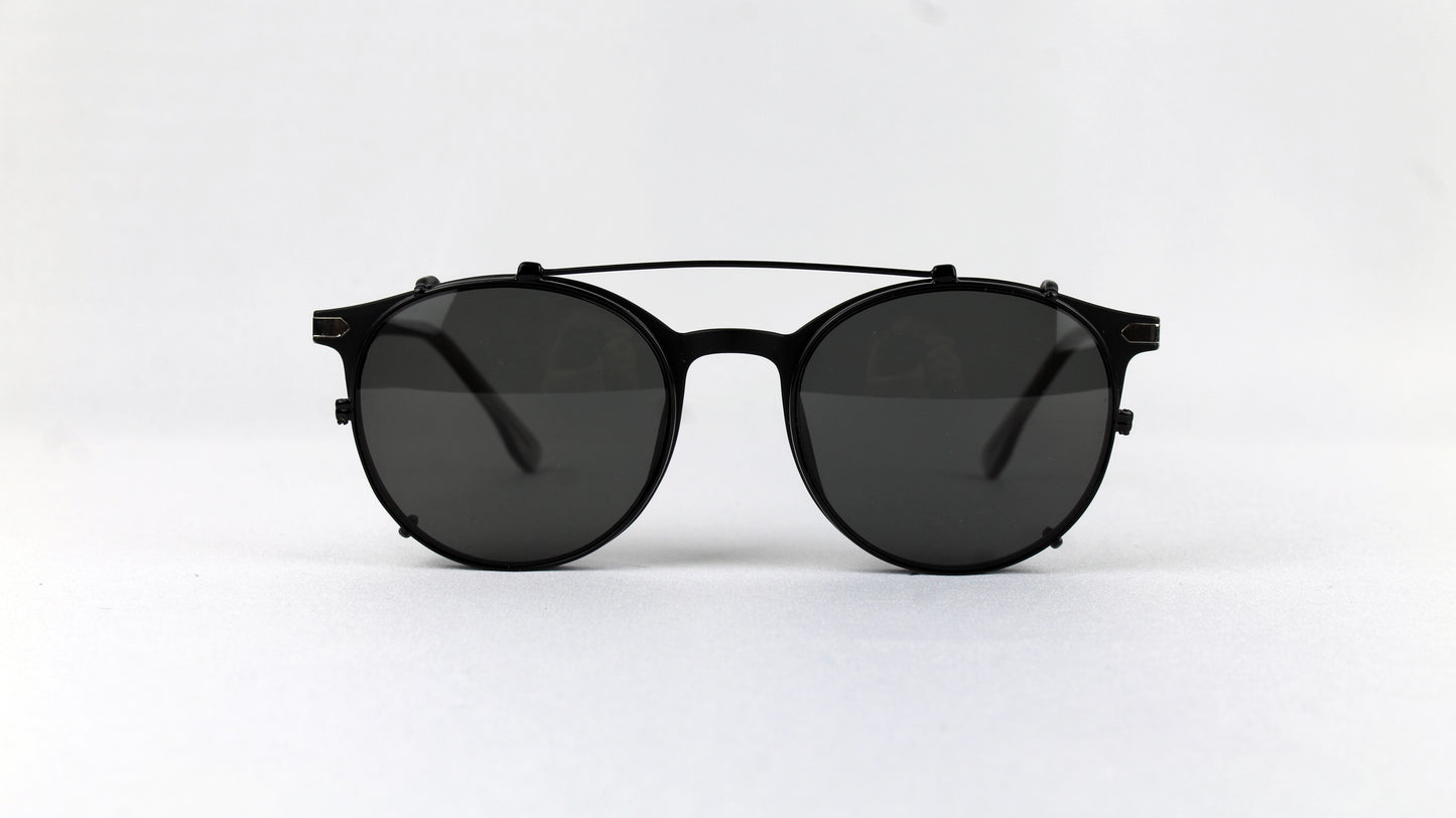 Custom clip-on sunglasses with non-polarized lenses