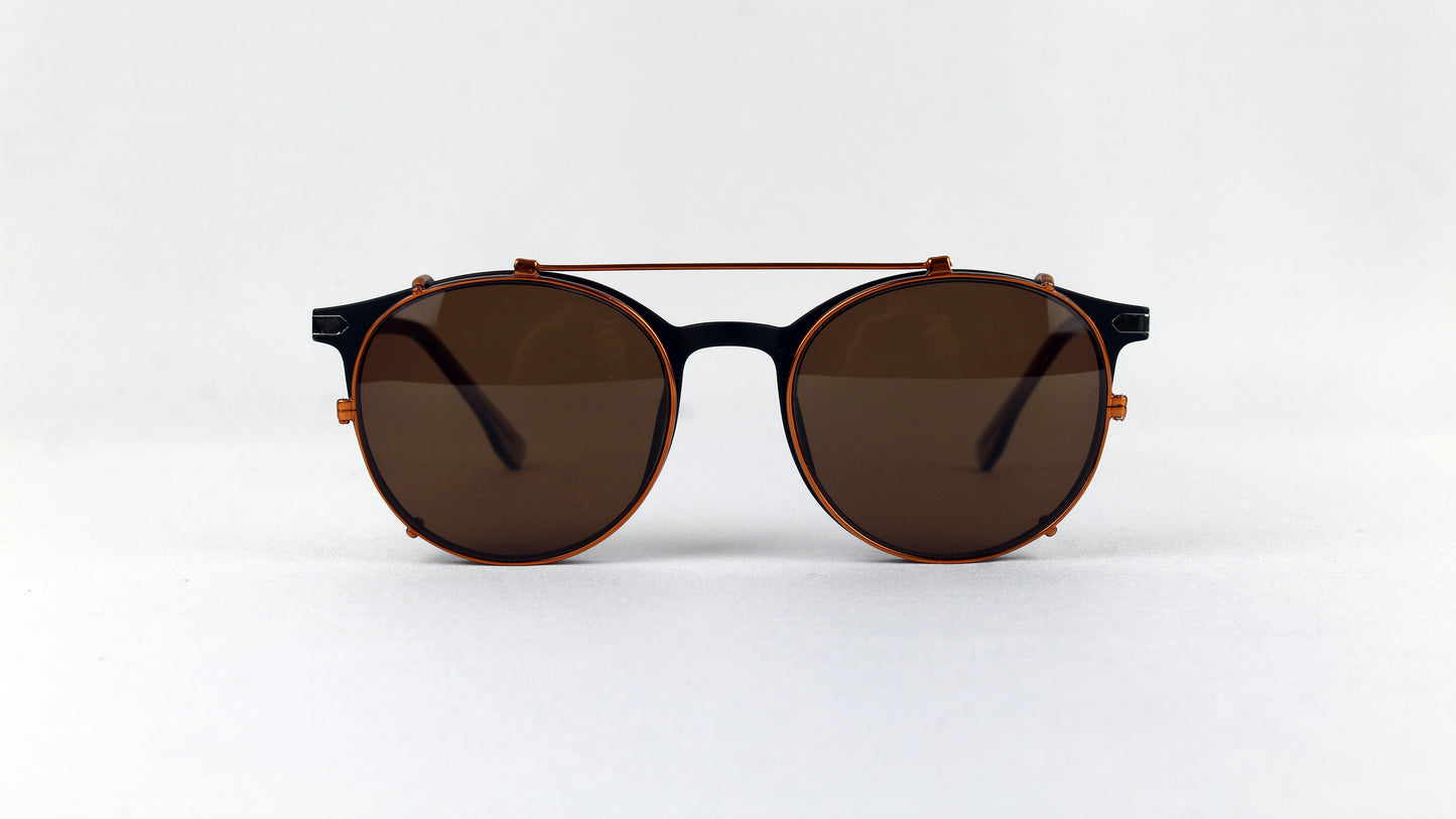 Custom clip-on sunglasses with polarized lenses