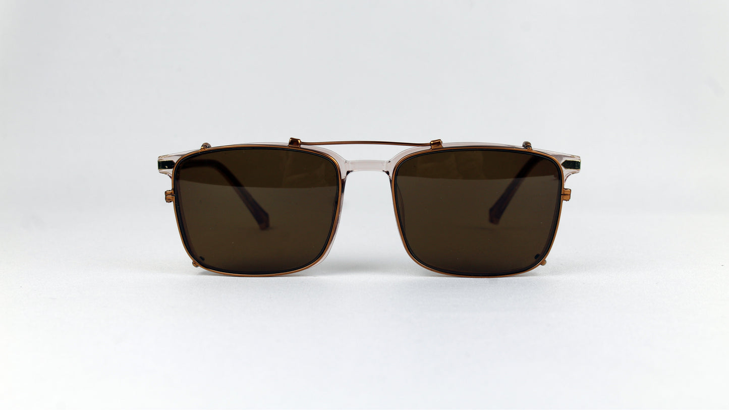 Custom clip-on sunglasses with polarized lenses