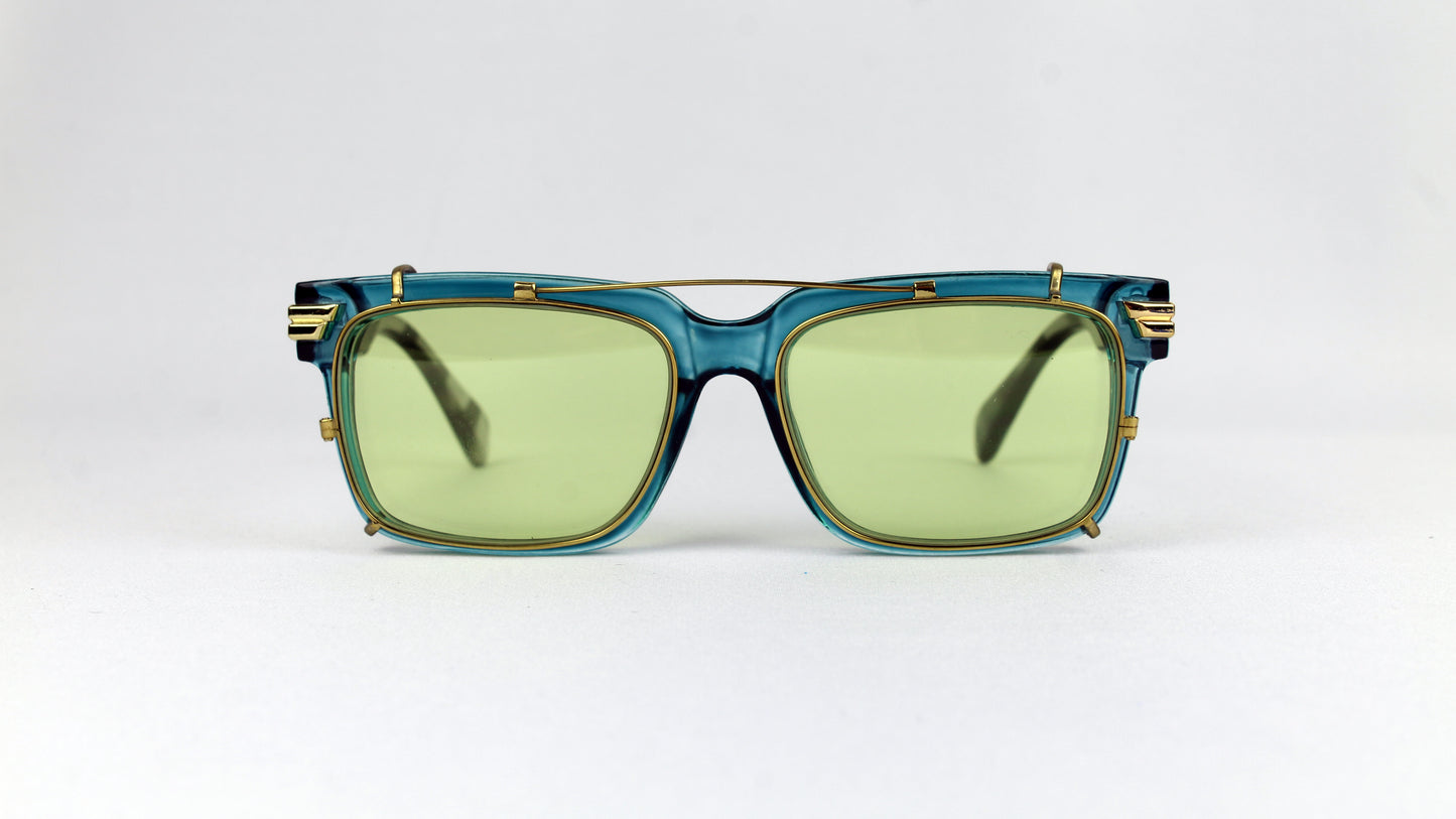 Custom clip-on sunglasses with non-polarized lenses
