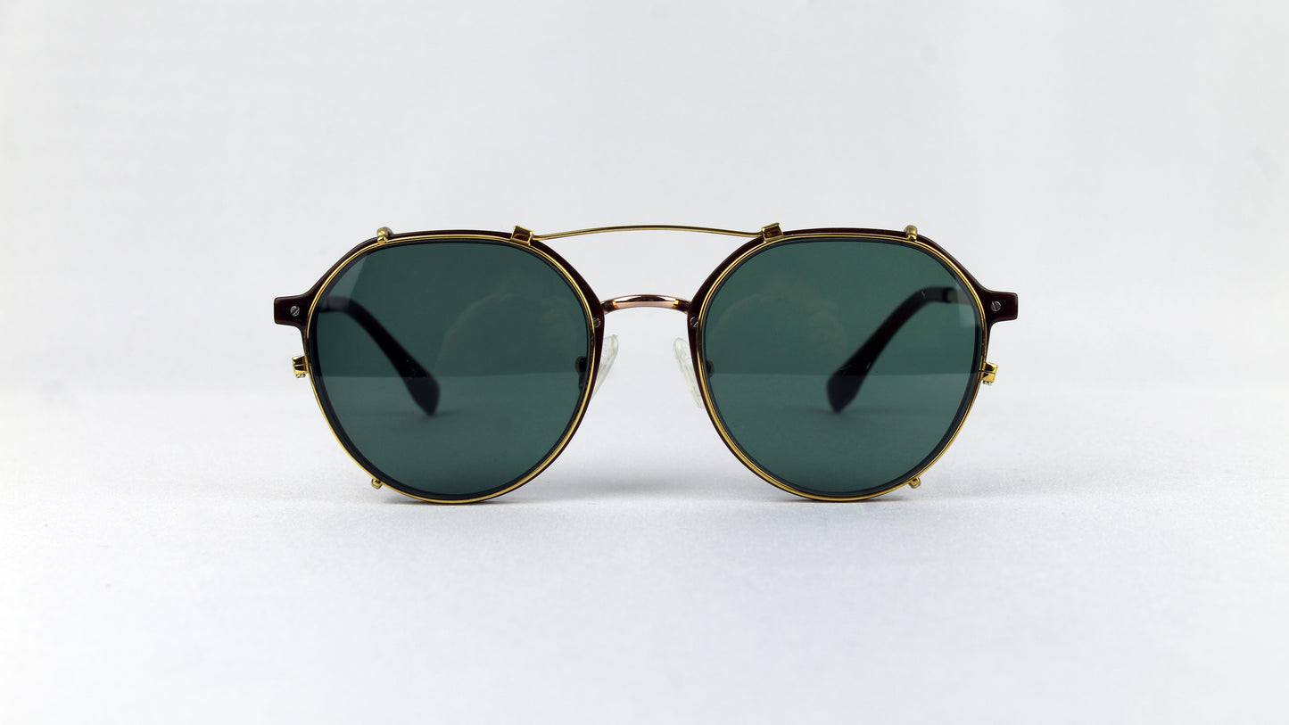Custom clip-on sunglasses with non-polarized lenses