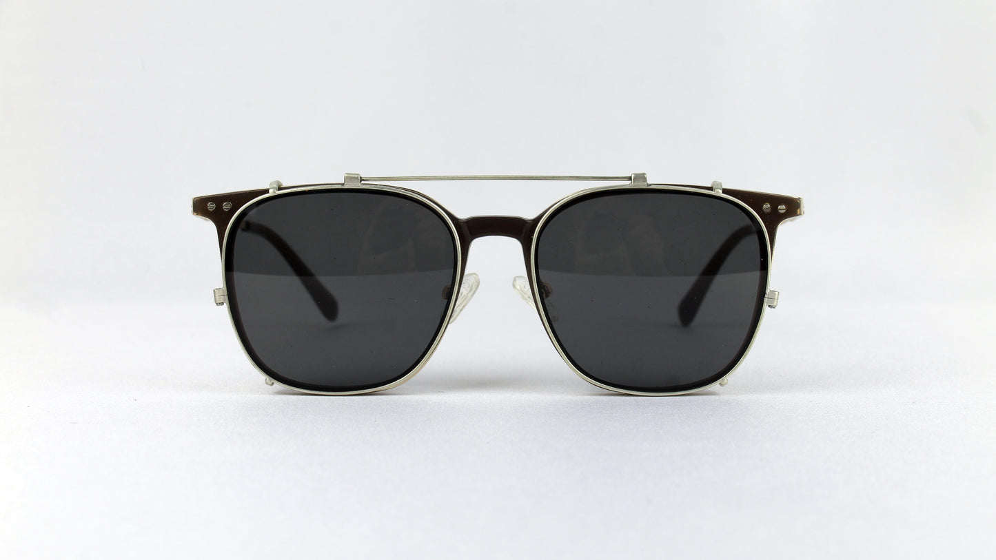 Custom clip-on sunglasses with polarized lenses
